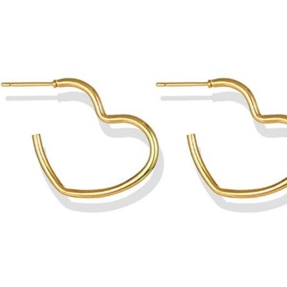 Gold Heart Post Earrings